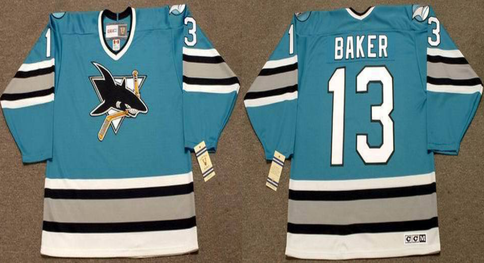 2019 Men San Jose Sharks 13 Baker blue CCM NHL jersey